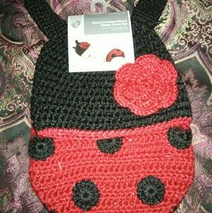 Hand crocheted hat & diaper cover